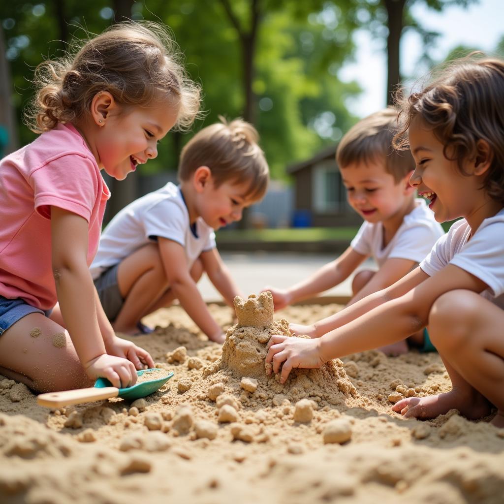 Children playing in the sandbox