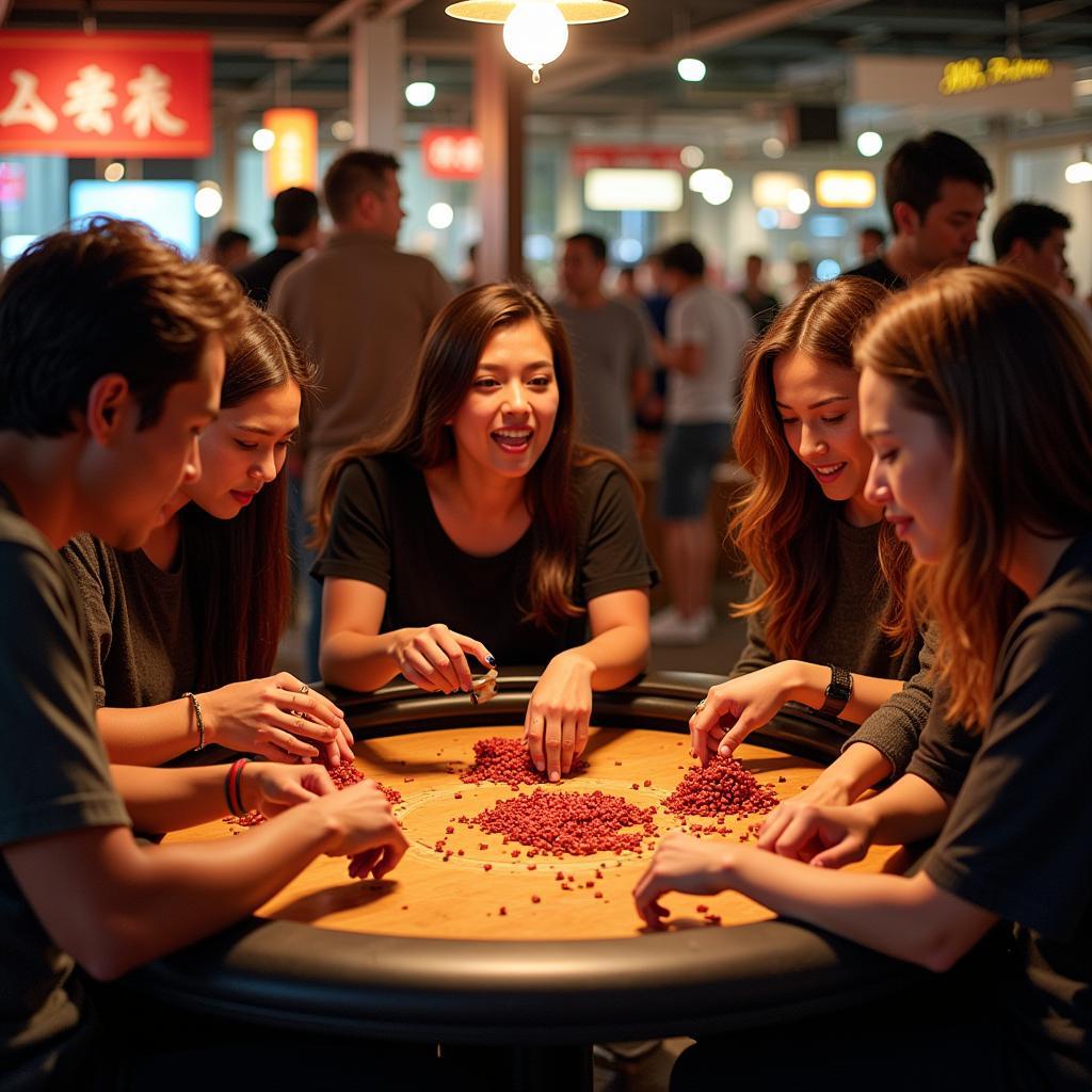 People playing crab game