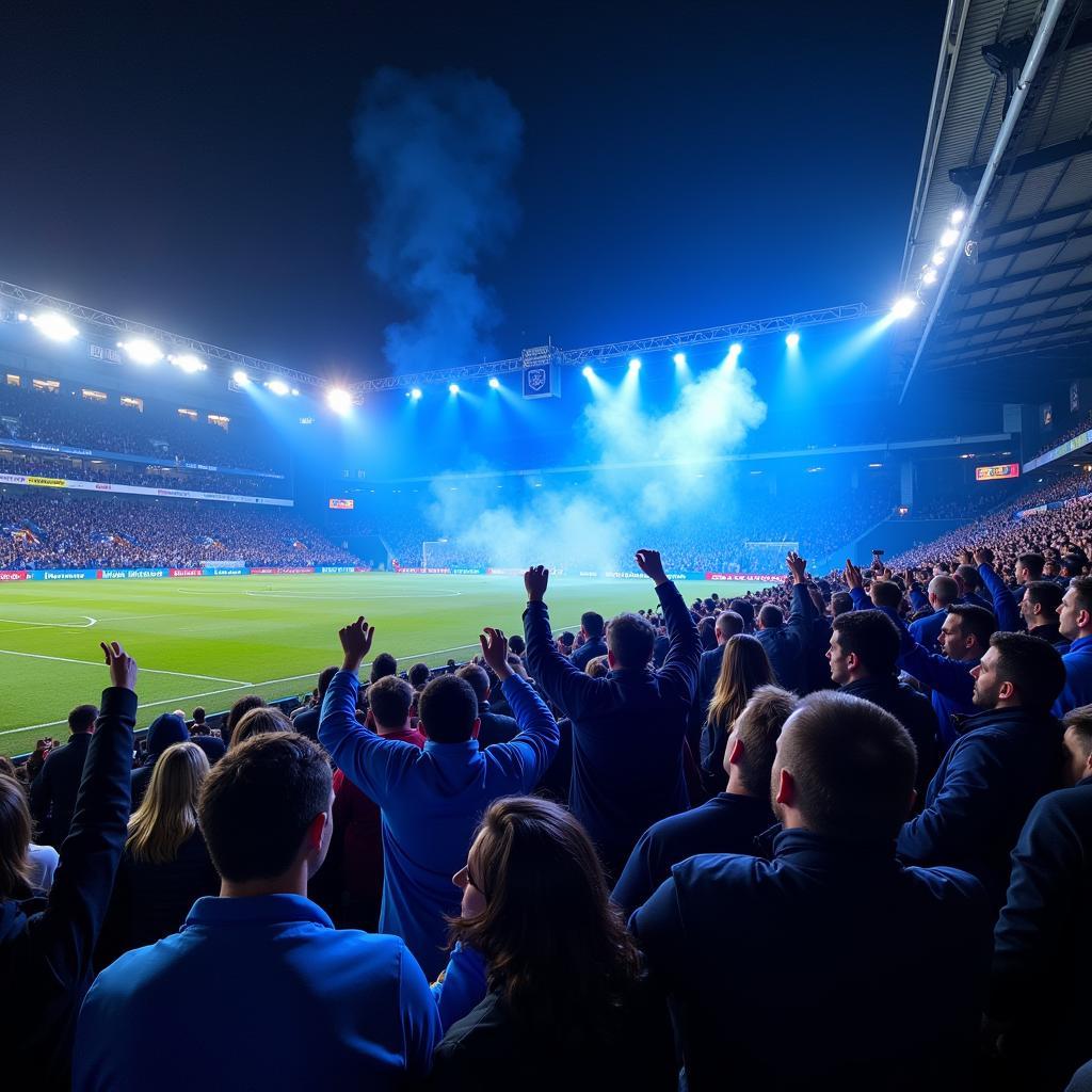 Người hâm mộ Ipswich Town cổ vũ cho đội nhà