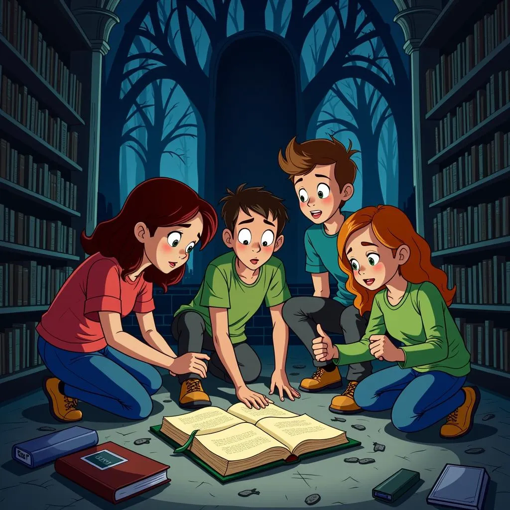 Nhóm bạn Mystery Inc. điều tra manh mối trong game Scooby Doo