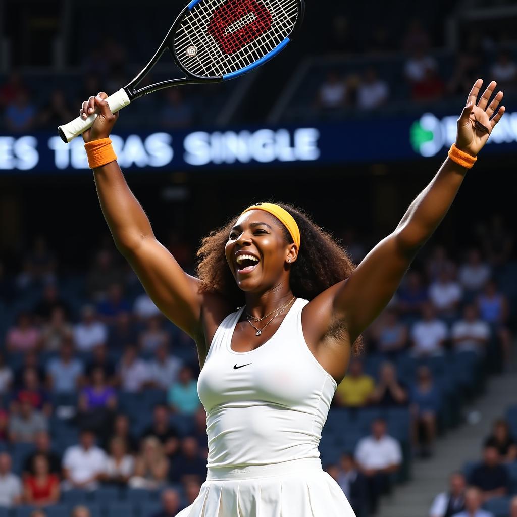 Serena Williams ăn mừng chiến thắng