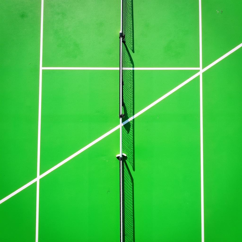 Aerial view of a tennis court