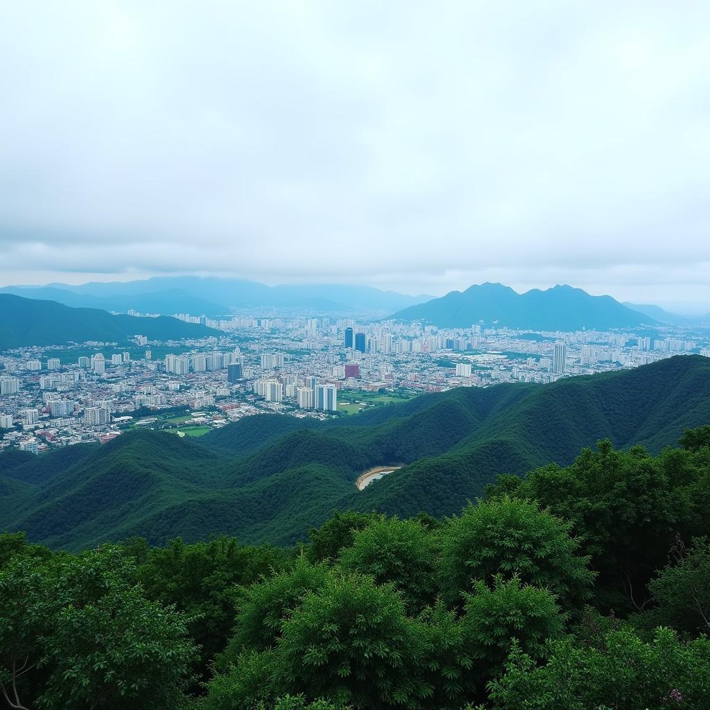 Lạng Sơn city view from above