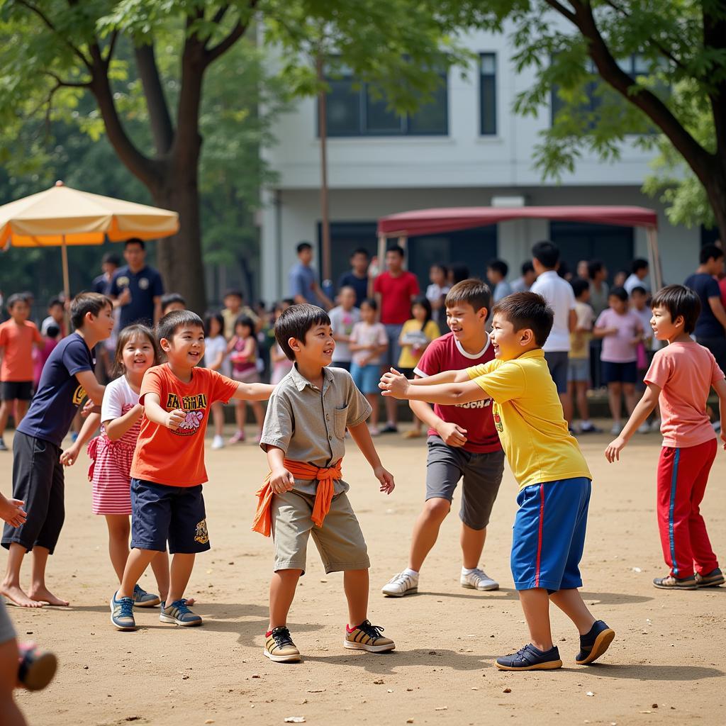 Tổ chức trò chơi dân gian ngoài trời