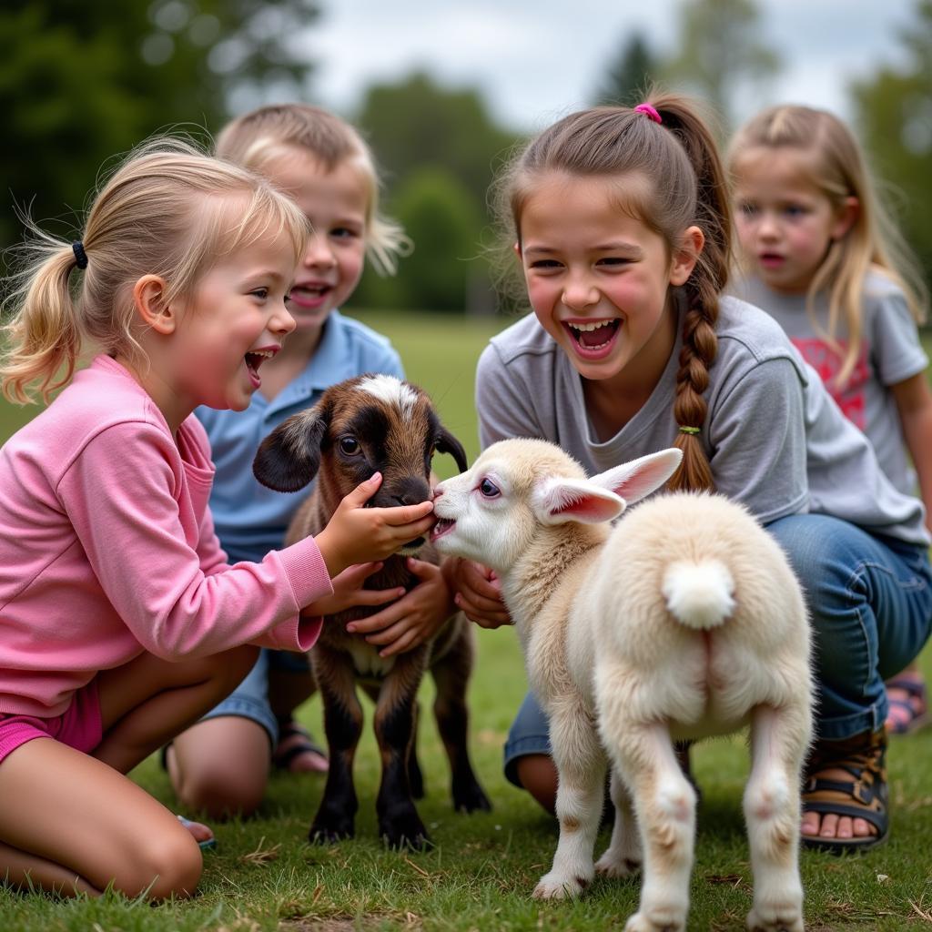 Trải nghiệm cho động vật ăn tại Happy Farm