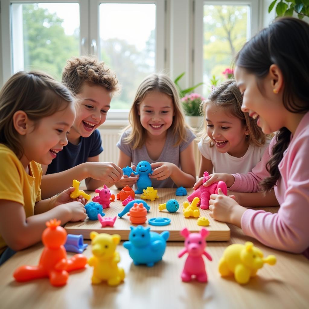 Children engaging and playing with 3D printed toys