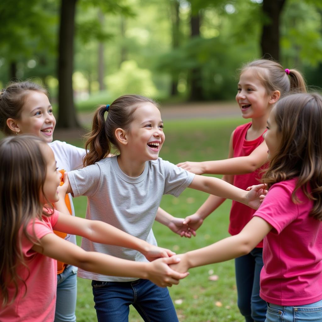 Children enjoying a circle game