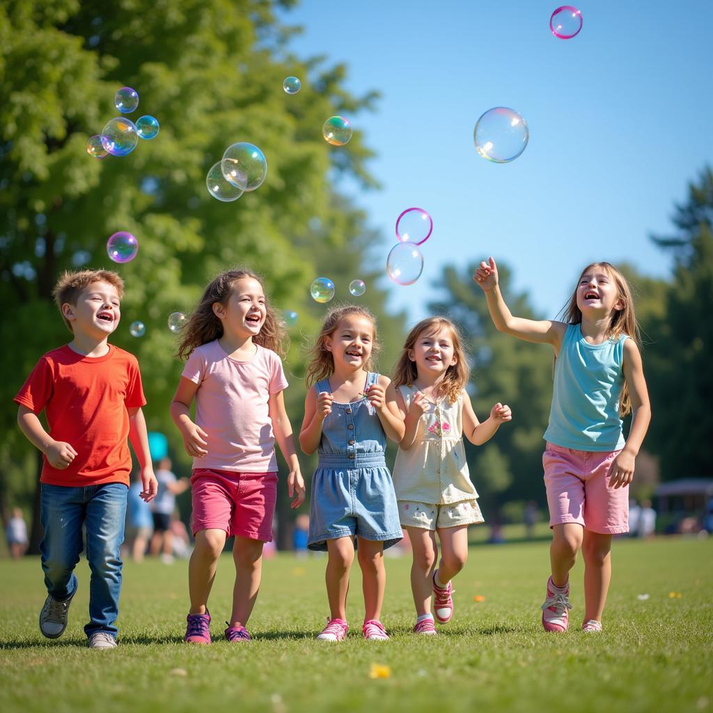 Outdoor Bubble Blowing Fun