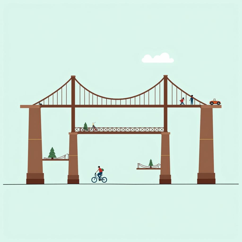 2D Bridge Building Game with Simple yet Engaging Graphics