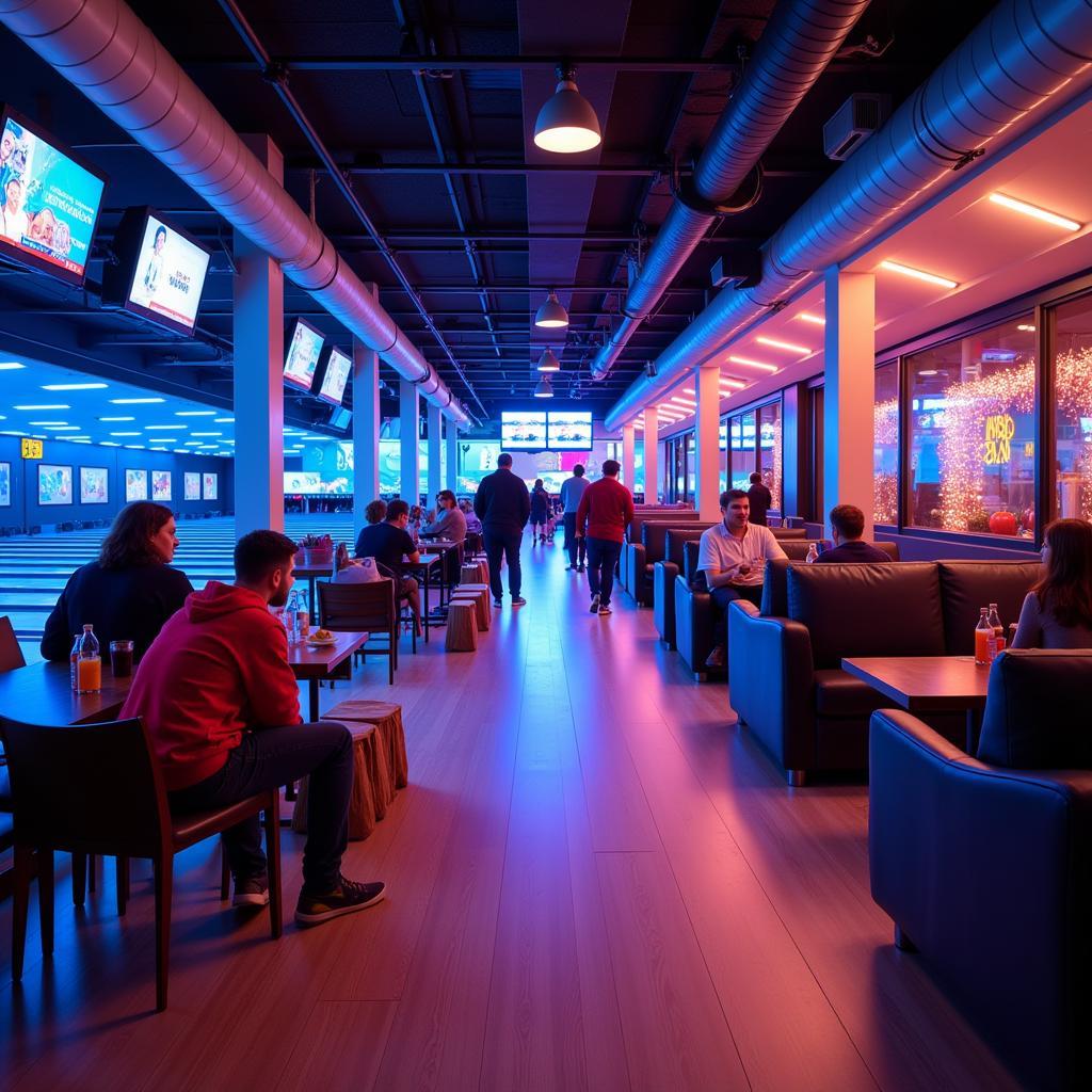 Modern bowling center