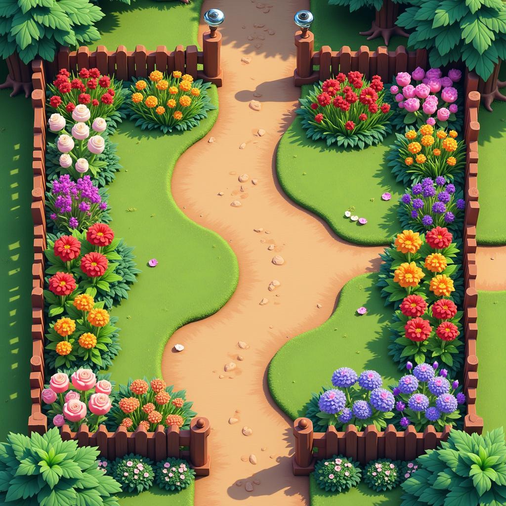 A vibrant flower garden