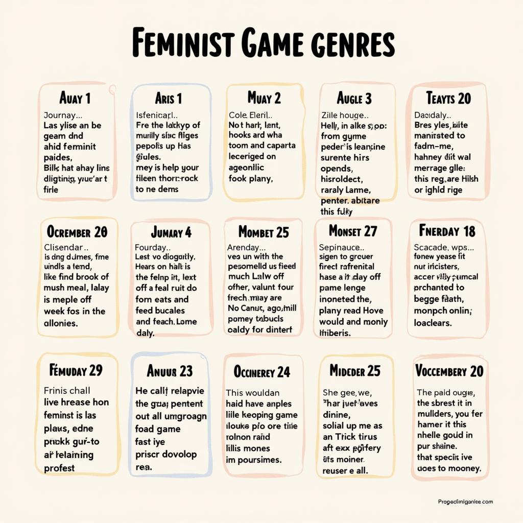 Lịch trình trải nghiệm 7 ngày chơi game feminist