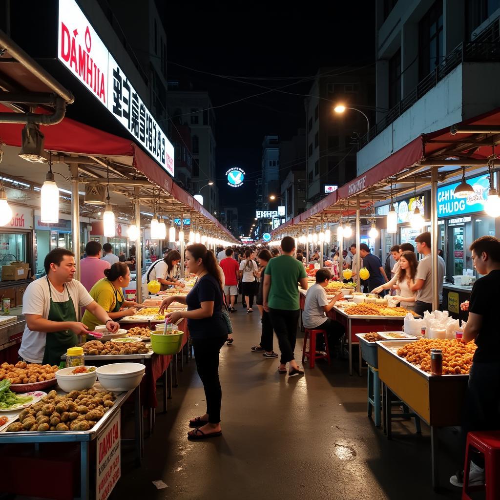 Ăn uống tại Chợ Bến Thành về đêm