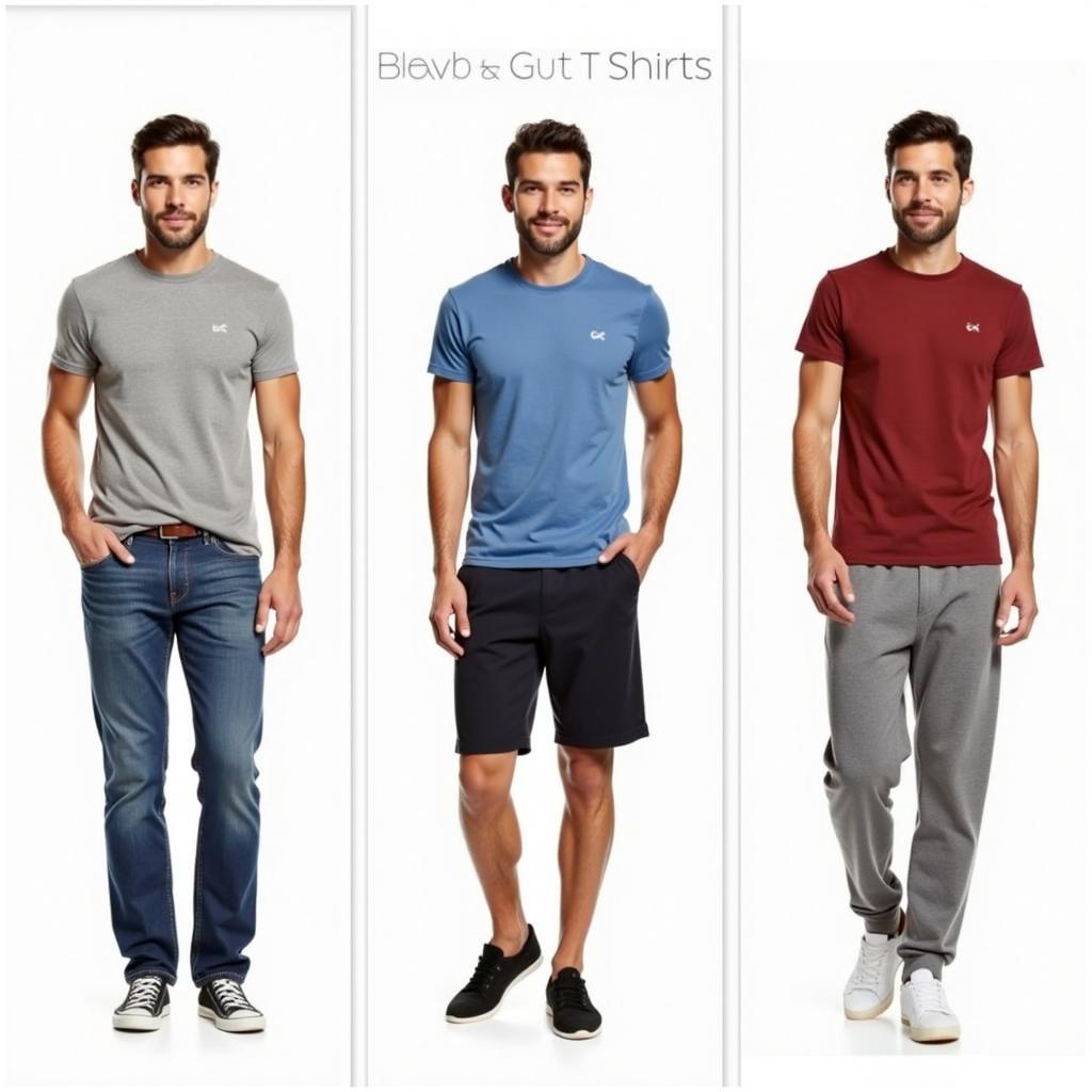 Áo phông nam đi chơi phối với quần jeans, quần short, quần jogger