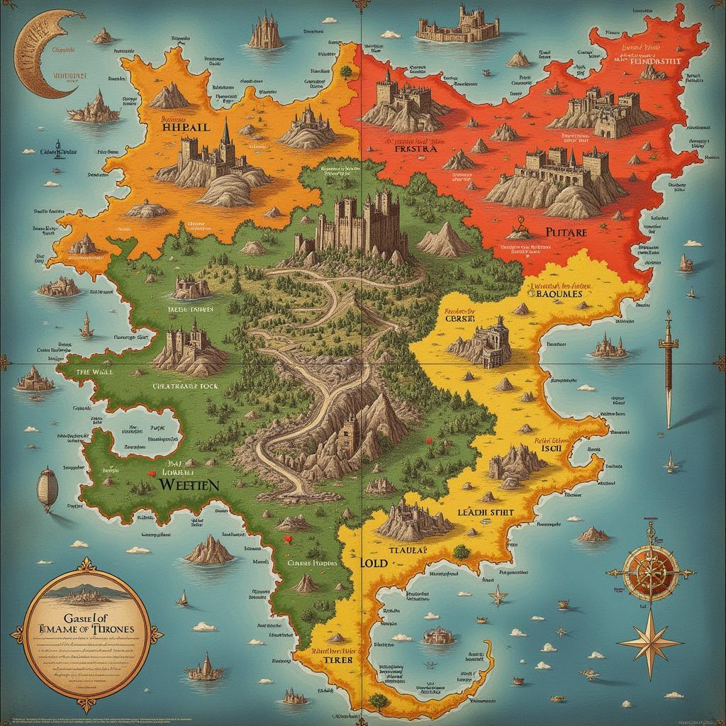 Bản đồ chi tiết trò chơi vương quyền Westeros