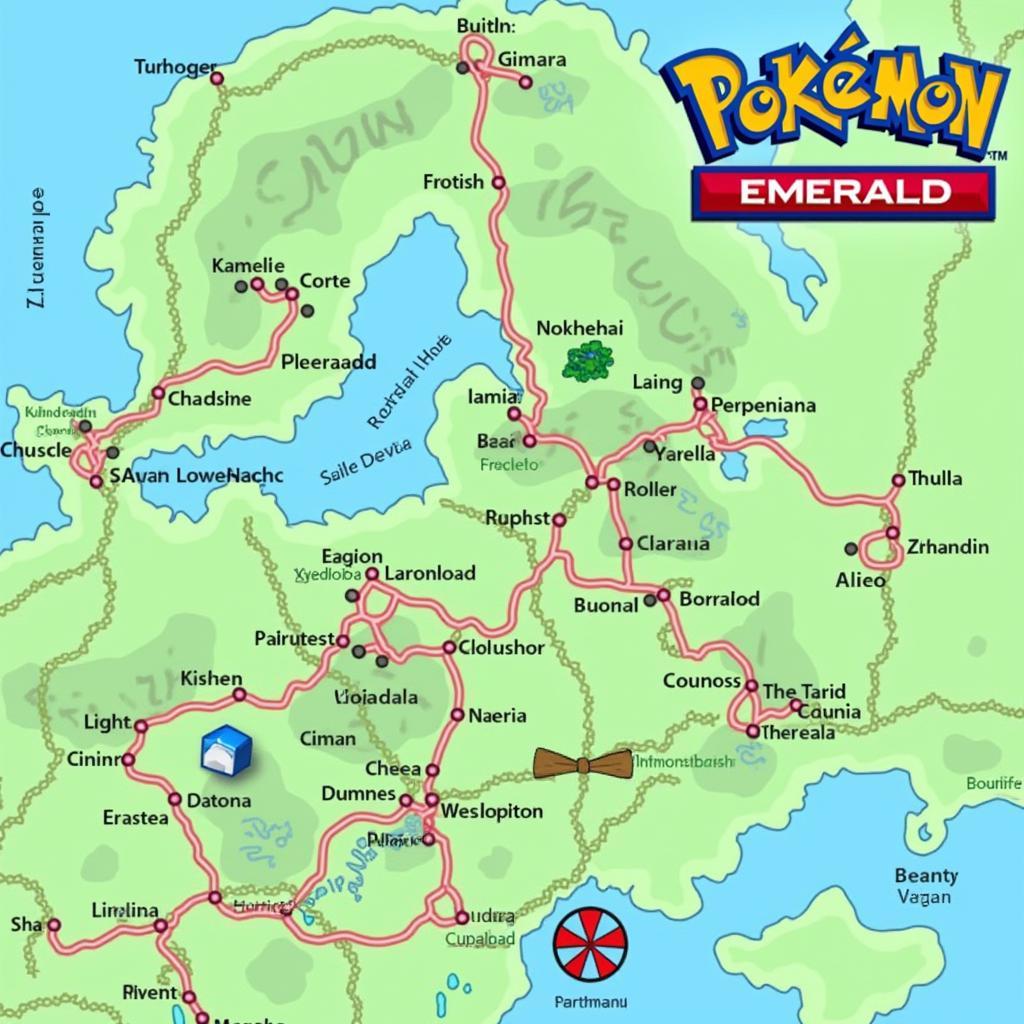 Bản Đồ Thế Giới Hoenn trong Pokemon Emerald