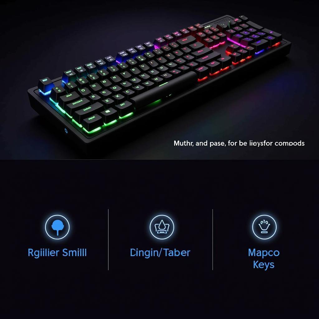 Bàn phím chơi game cơ học pro với đèn LED RGB và macro key