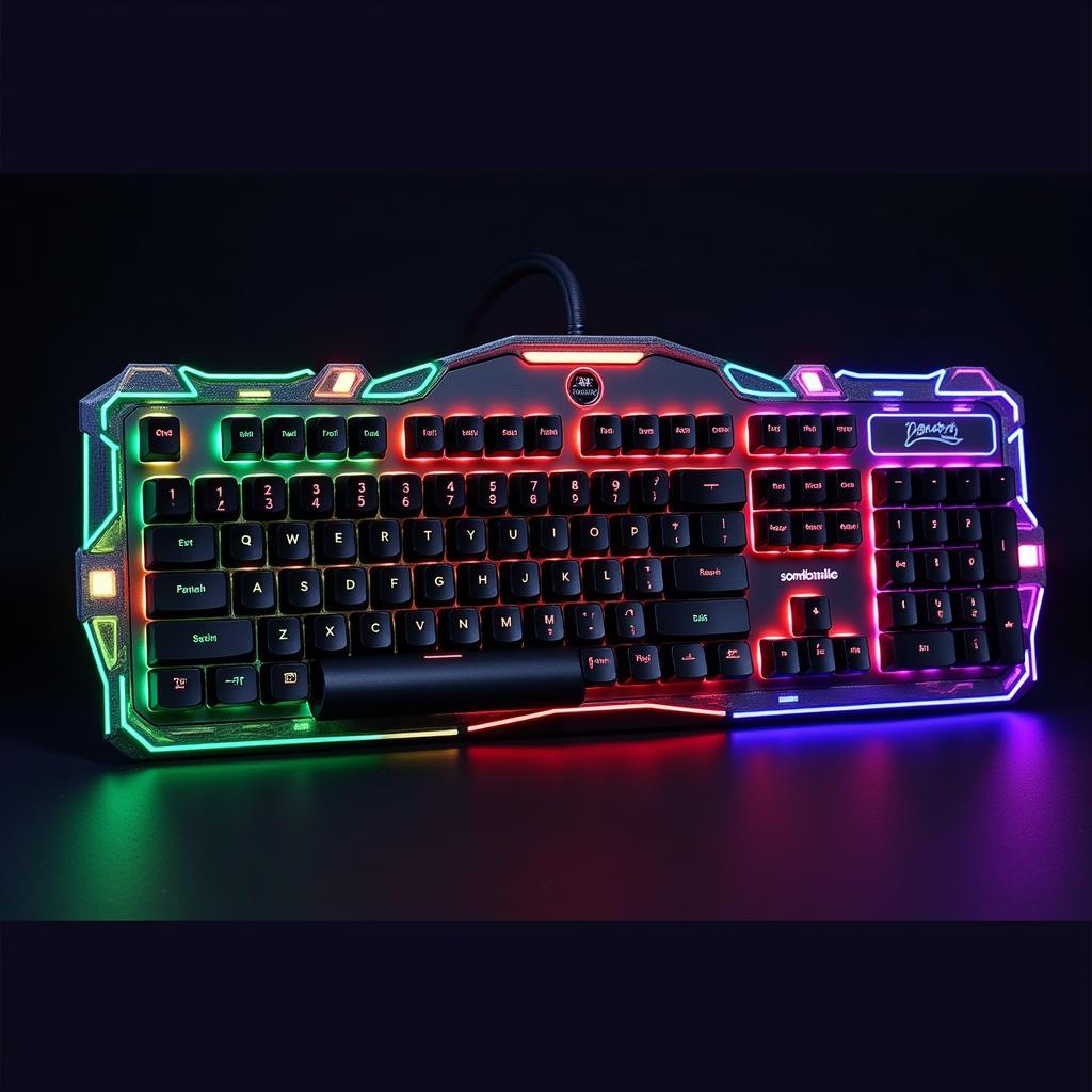 Bàn phím chơi game ngộ nghĩnh với thiết kế độc đáo, màu sắc rực rỡ và đèn LED RGB