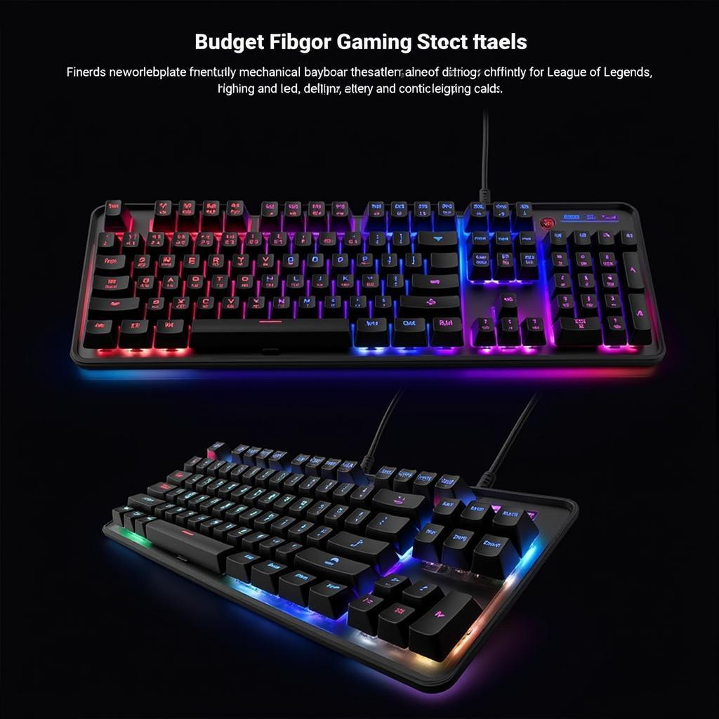 Bàn phím cơ chơi Liên Minh giá rẻ với đèn LED RGB rực rỡ, thiết kế gọn gàng và keycap chất lượng cao.