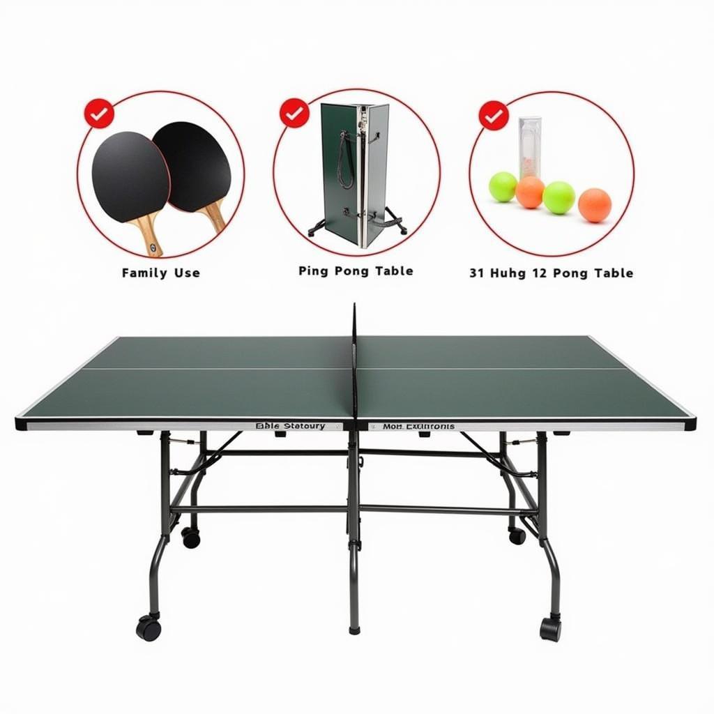 Bộ chơi ping pong cho gia đình với bàn gấp gọn