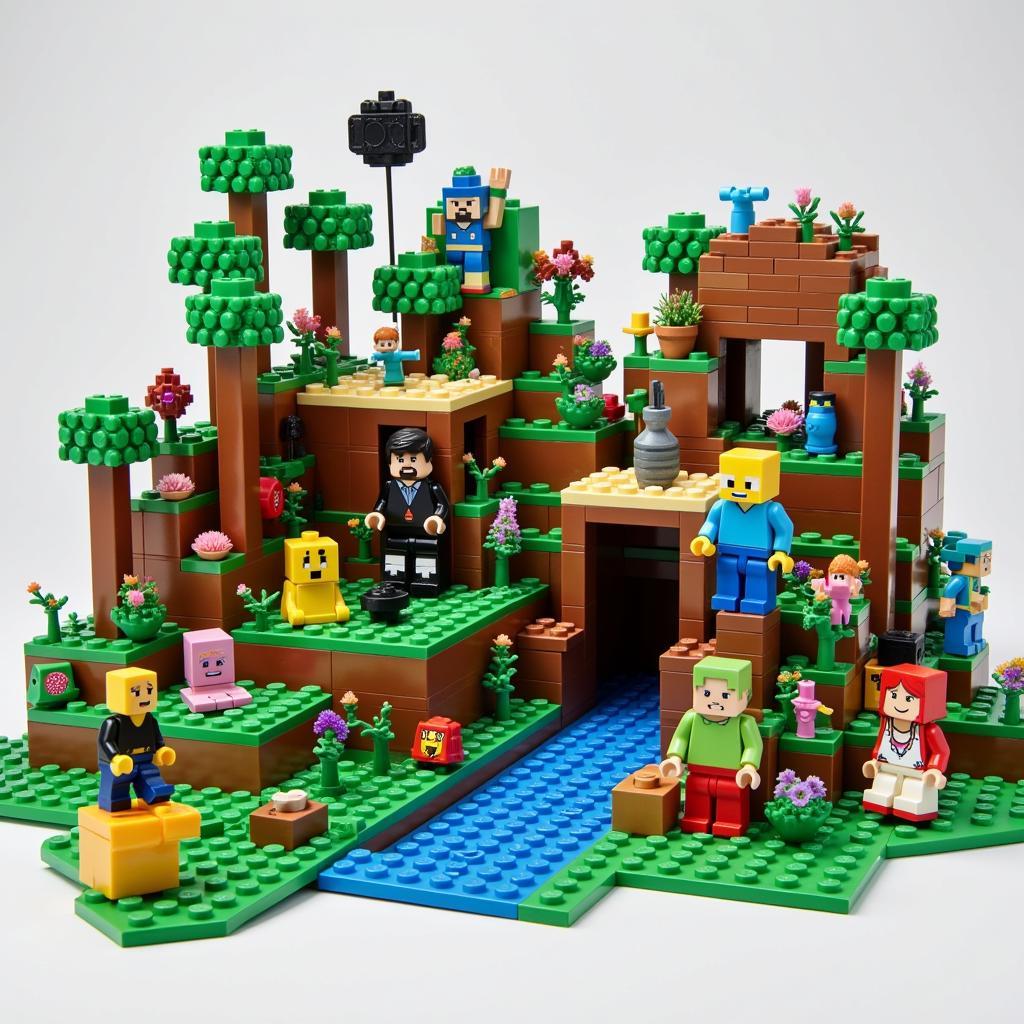 Bộ đồ chơi Minecraft Lego tái hiện thế giới Minecraft đầy màu sắc