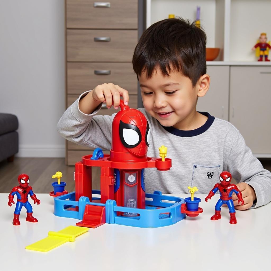 Bộ đồ chơi Spiderman 8 trong 1 giúp phát triển trí tưởng tượng cho bé