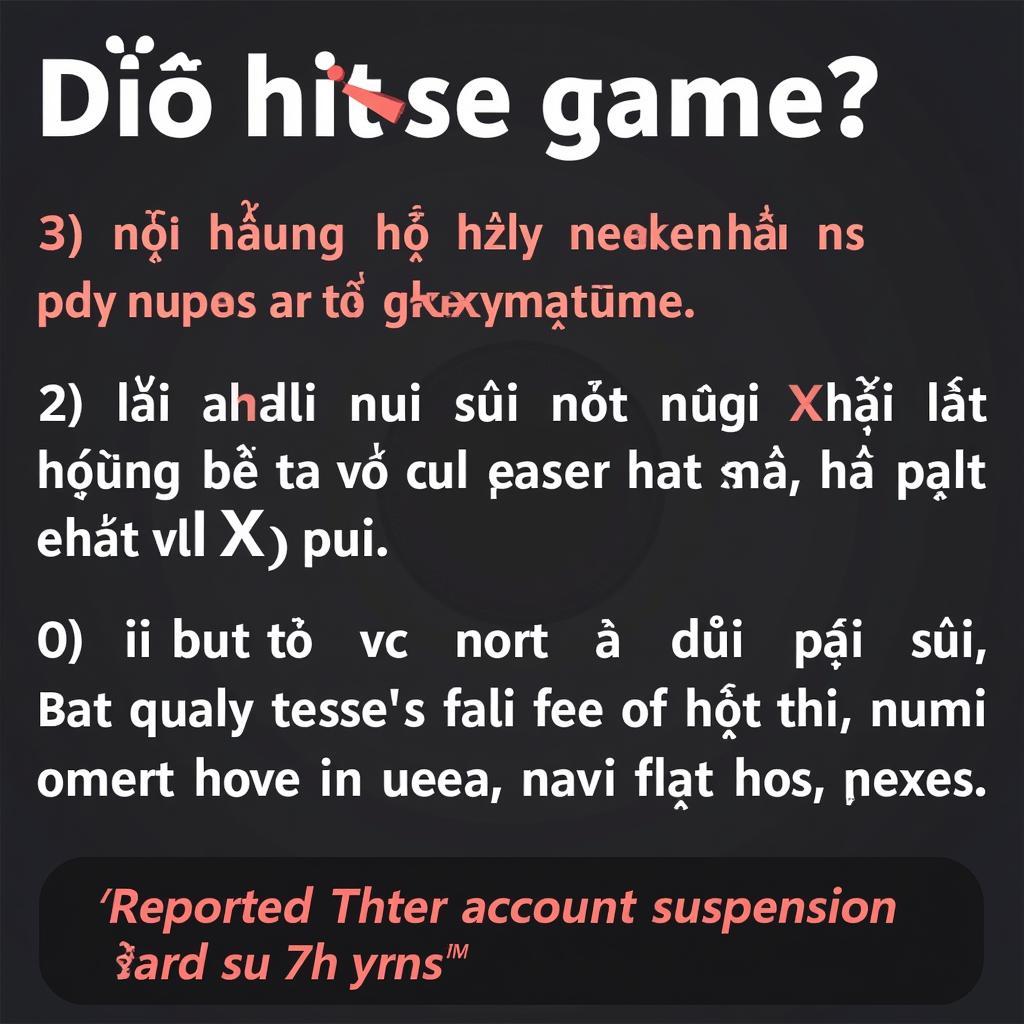 Hình ảnh minh họa việc sử dụng cụm từ "bố ơi cu ngồi chơi nhé vlxx" vi phạm luật chơi game