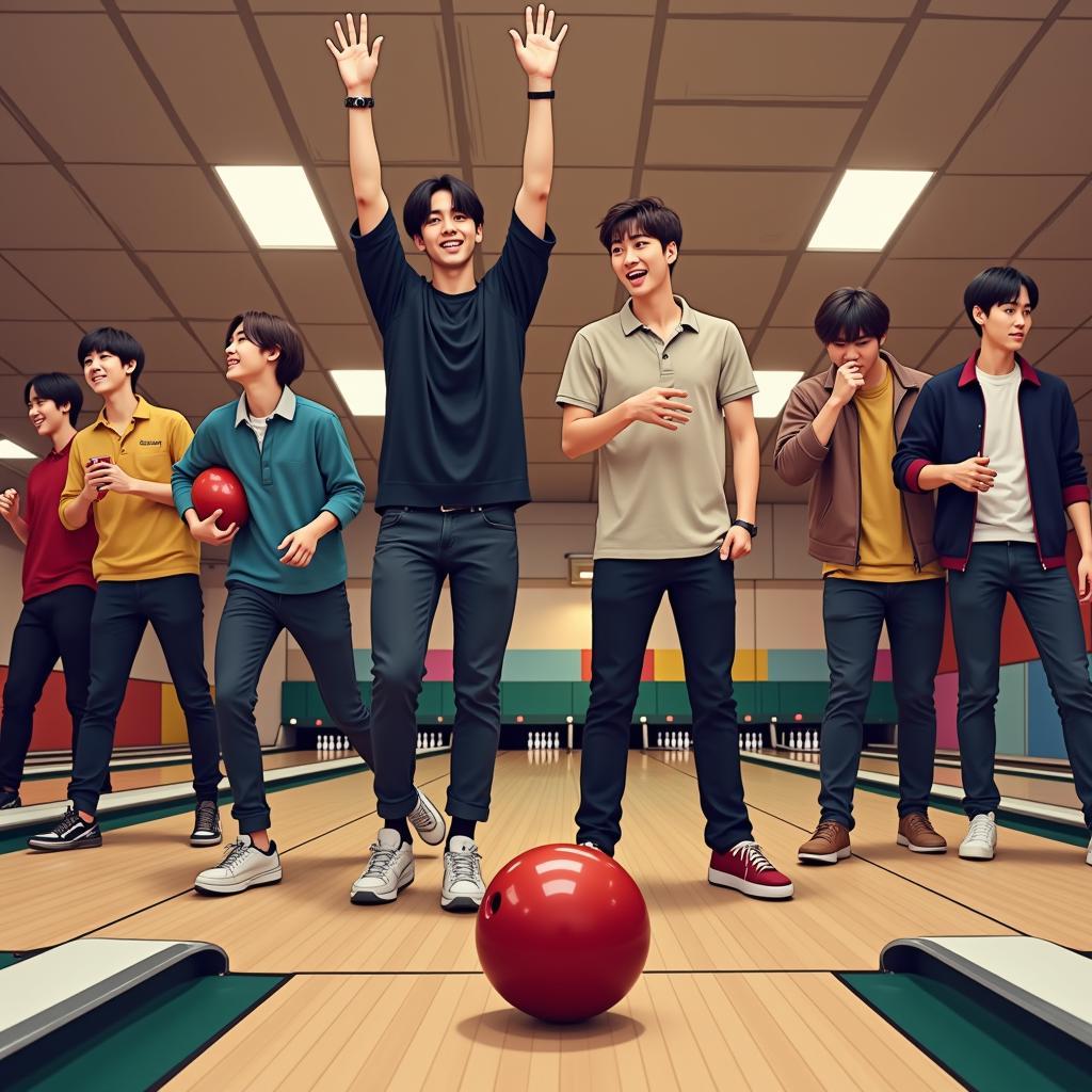 BTS chơi bowling trên Viếtub