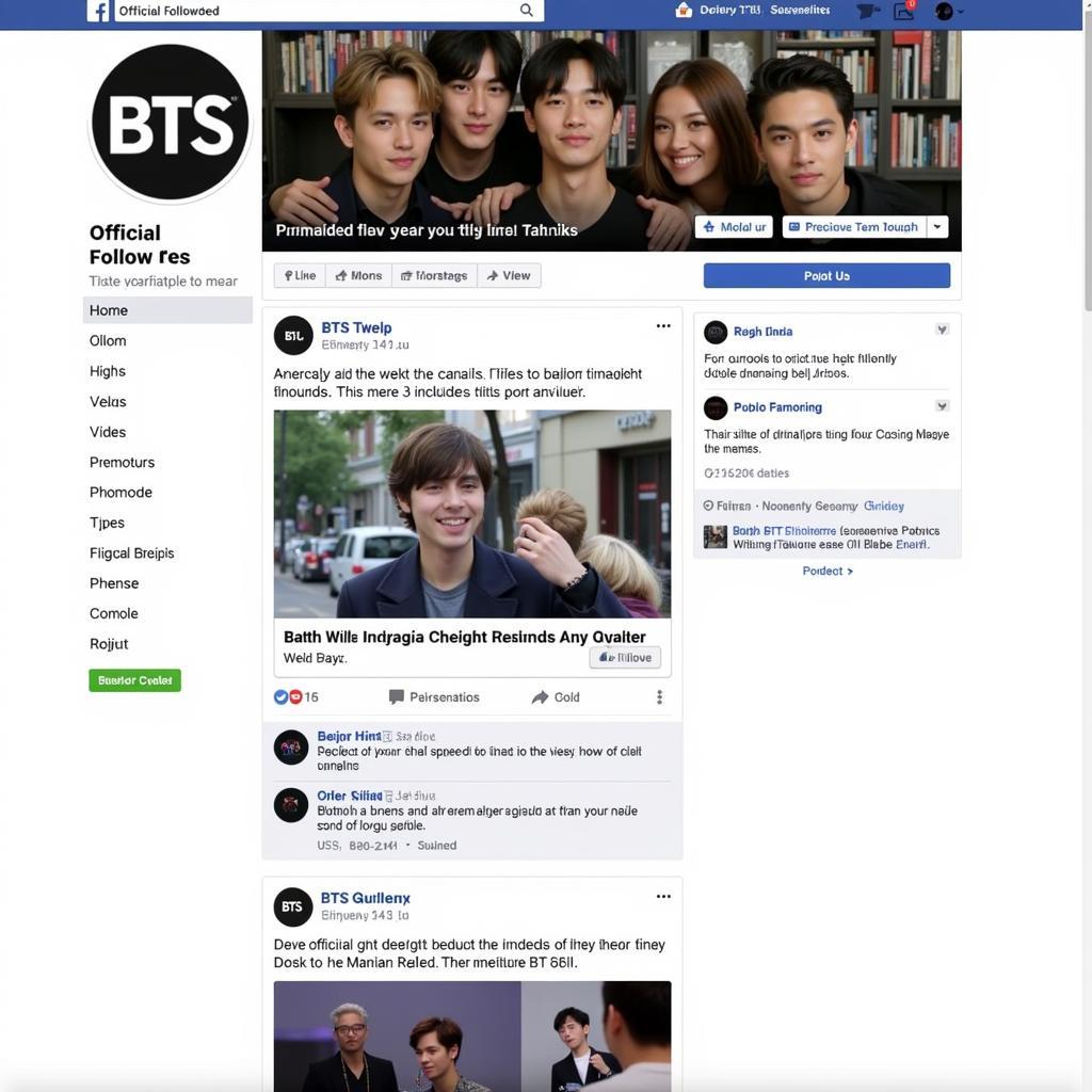 BTS Trang Facebook Chính Thức