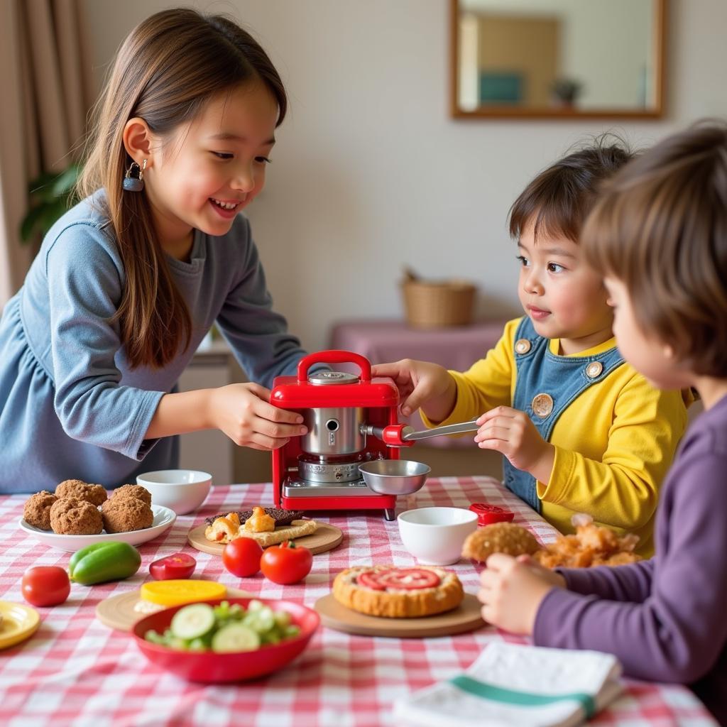 Búp bê đồ chơi nấu ăn và trò chơi sáng tạo