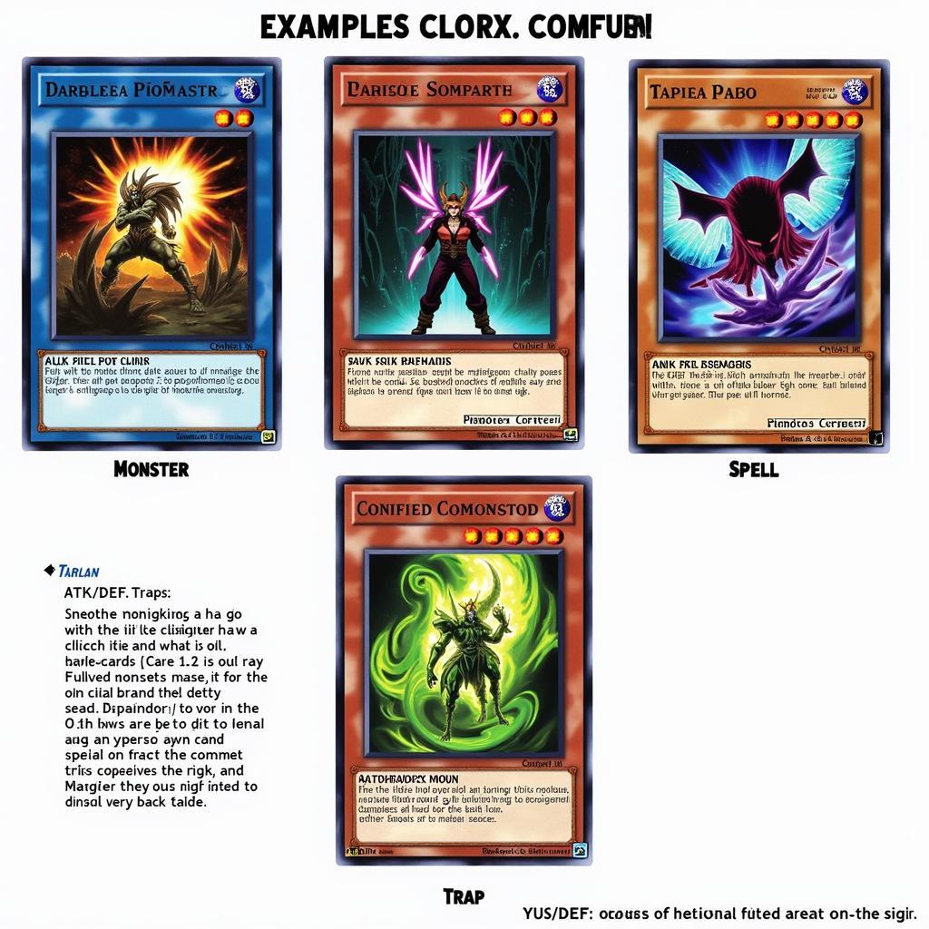 Phân loại bài Yugioh: Quái vật, Phép thuật, Bẫy