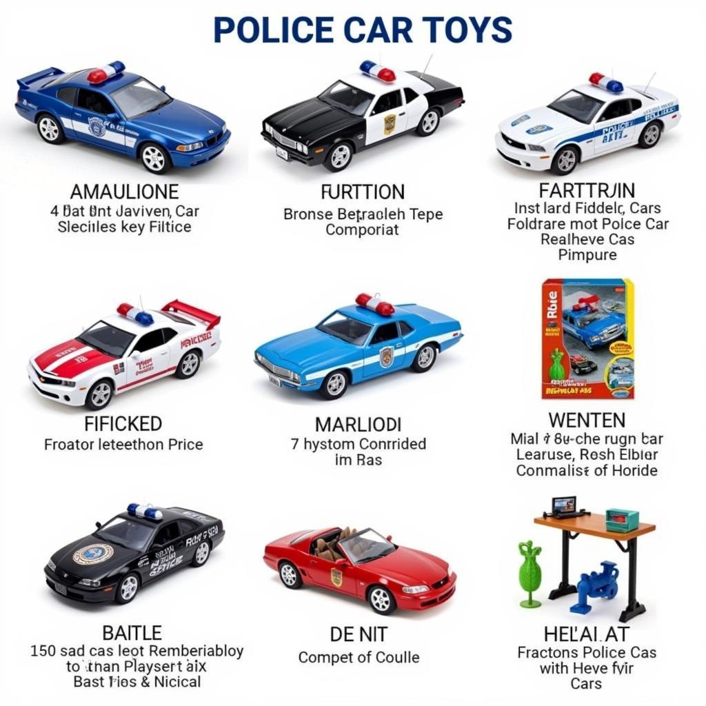 Different types of police car toys available in the market