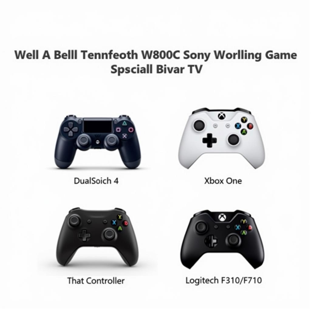 Các loại tay cầm chơi game cho tivi Sony W800C: DualShock 4, Xbox One, Logitech F310/F710