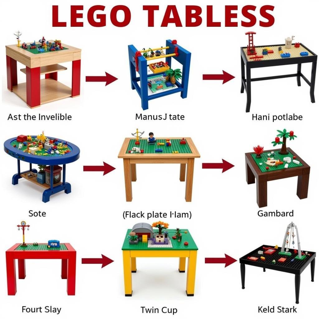 Các mẫu bàn lego khác nhau