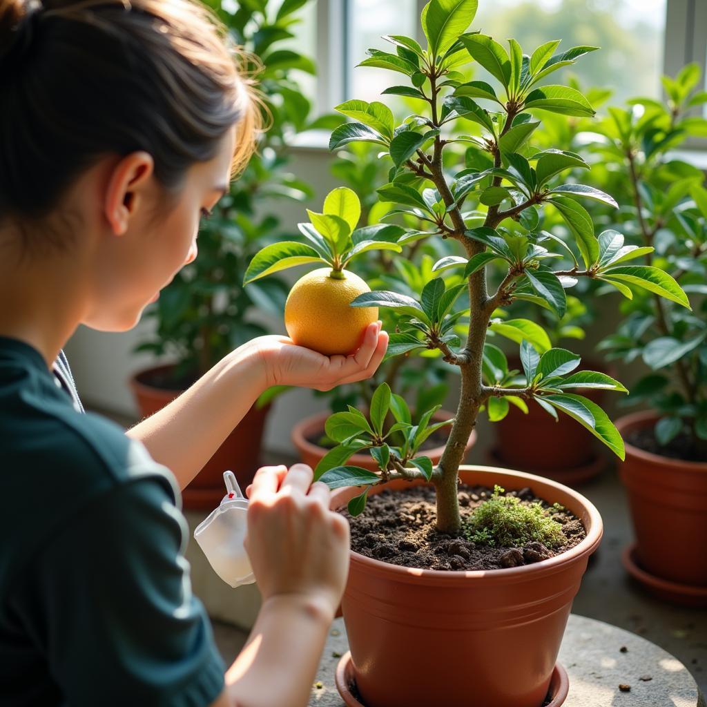 Cách chăm sóc bưởi cảnh ngày Tết: tưới nước, ánh sáng, phòng trừ sâu bệnh