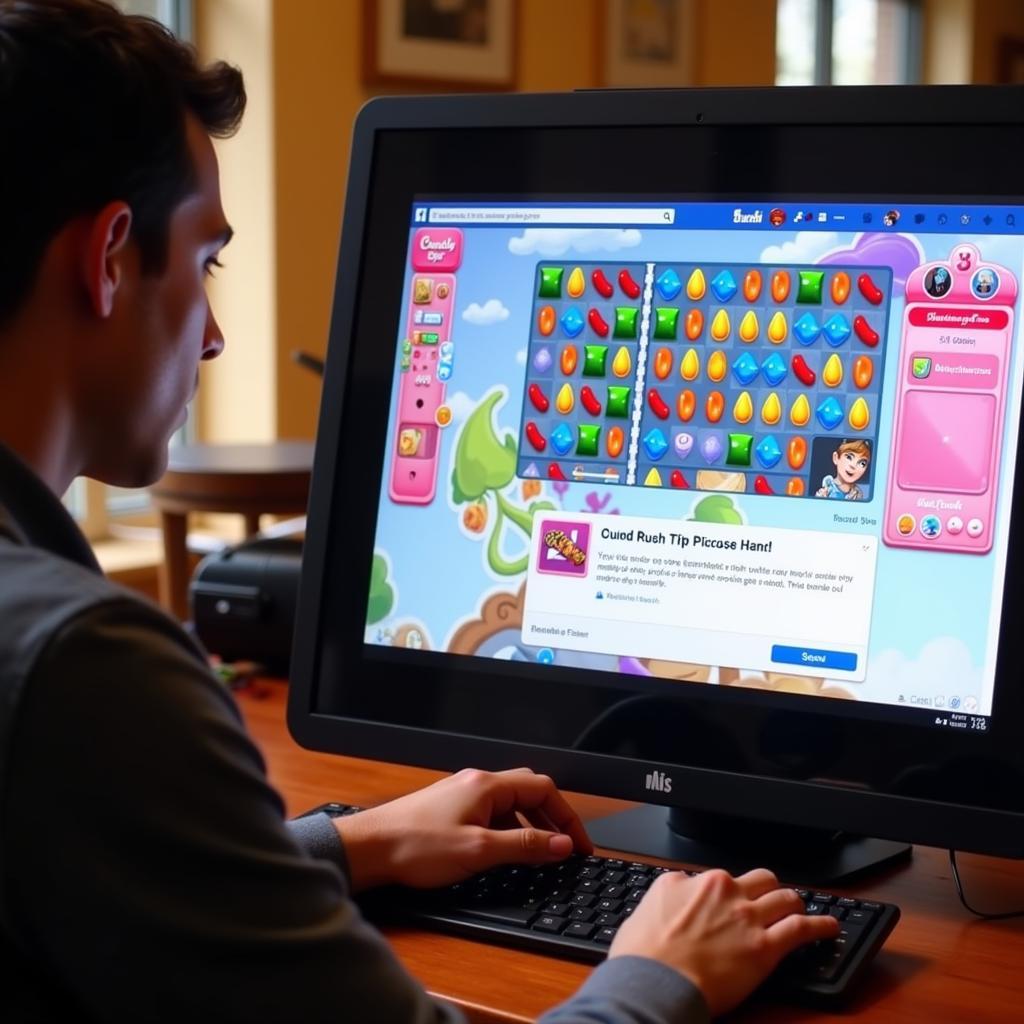 Chơi Candy Crush Saga trên máy tính qua Facebook