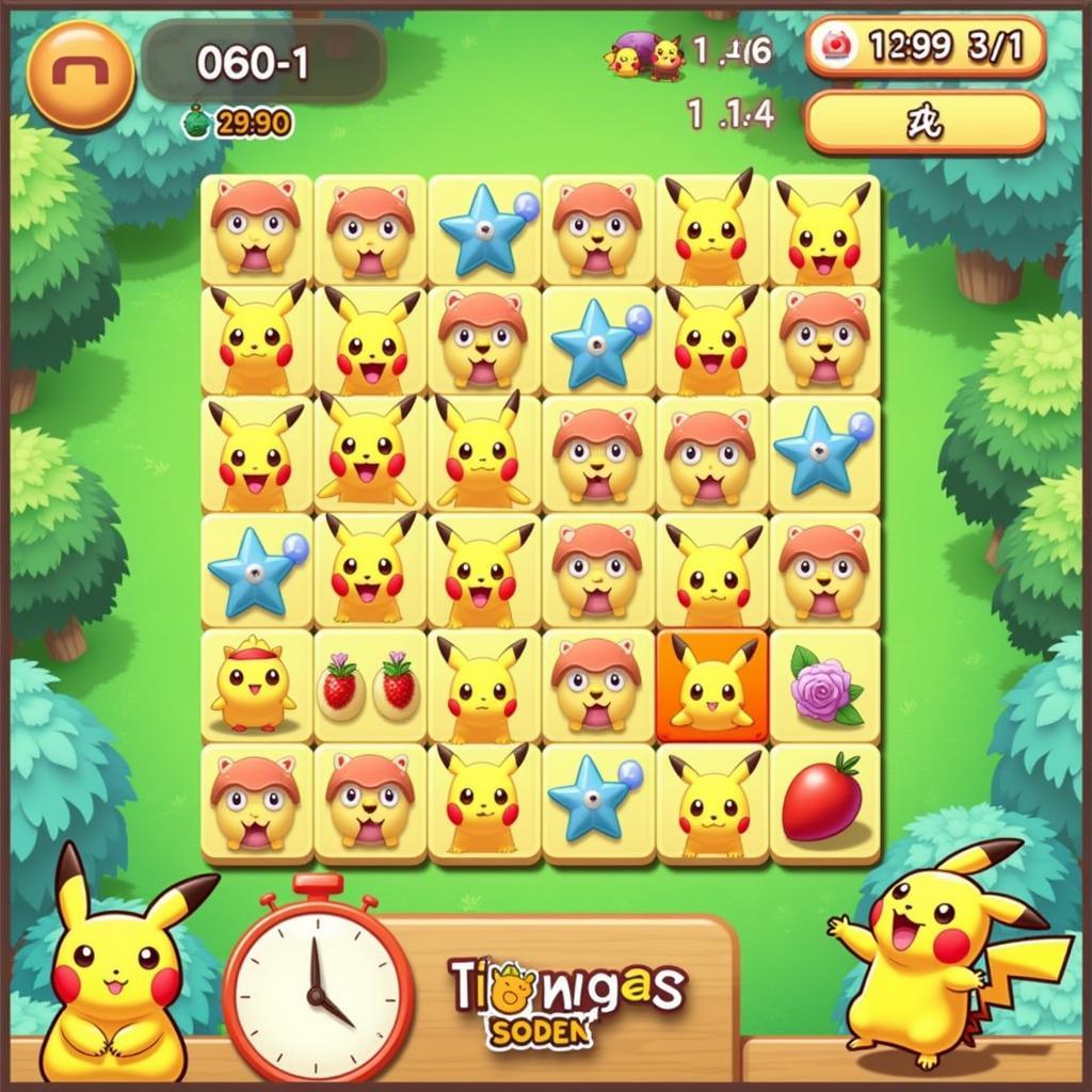 Chơi game pikachu trực tuyến miễn phí màn hình chơi