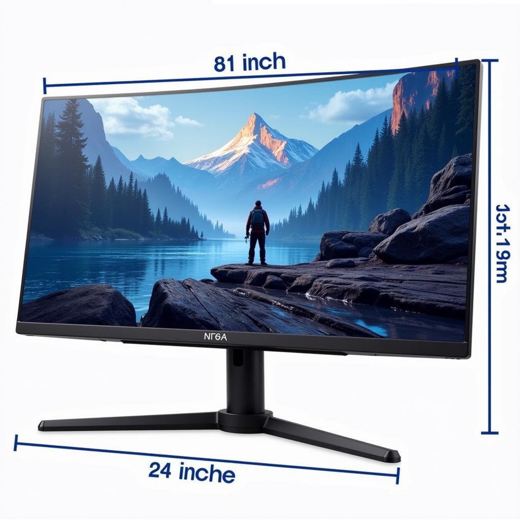 So sánh kích thước màn hình máy tính chơi game từ 24 inch đến 32 inch, giúp người dùng dễ dàng hình dung và lựa chọn kích thước phù hợp.