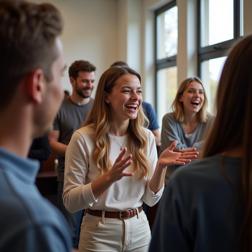 Đoán ý đồng đội trong hoạt động team building trong nhà