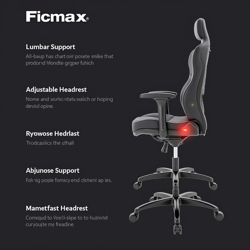 Ghế chơi game Ficmax thiết kế Ergonomic