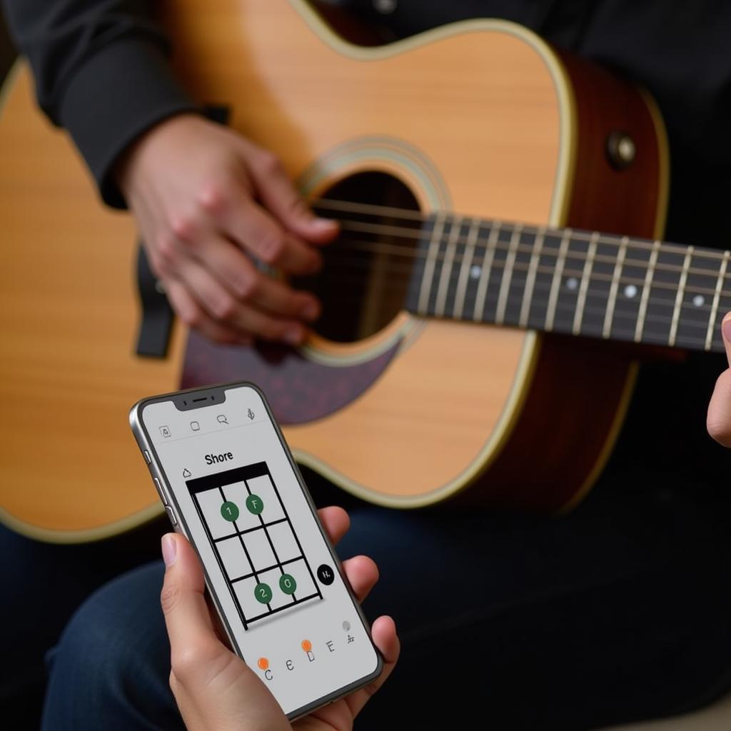 Học guitar với app trên điện thoại