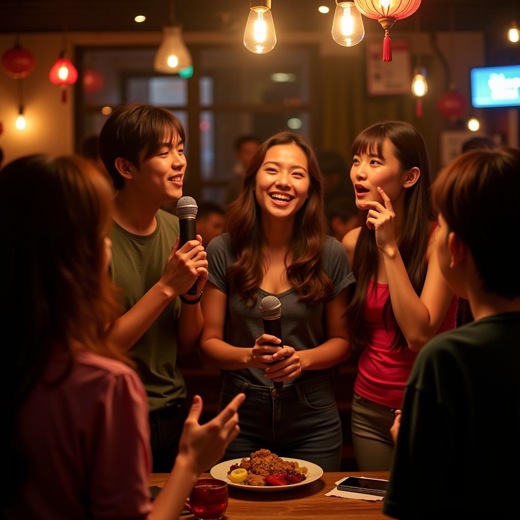 Bạn bè ca hát karaoke lời cổ