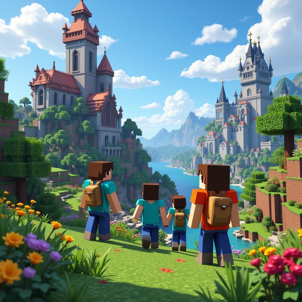 Khám phá thế giới Minecraft cùng bạn bè