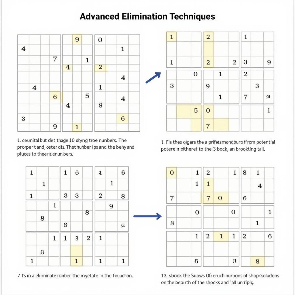 Minh họa kỹ thuật loại trừ nâng cao trong Sudoku