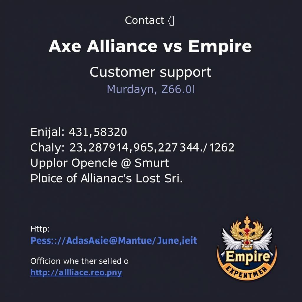 Liên hệ hỗ trợ Axe Alliance vs Empire