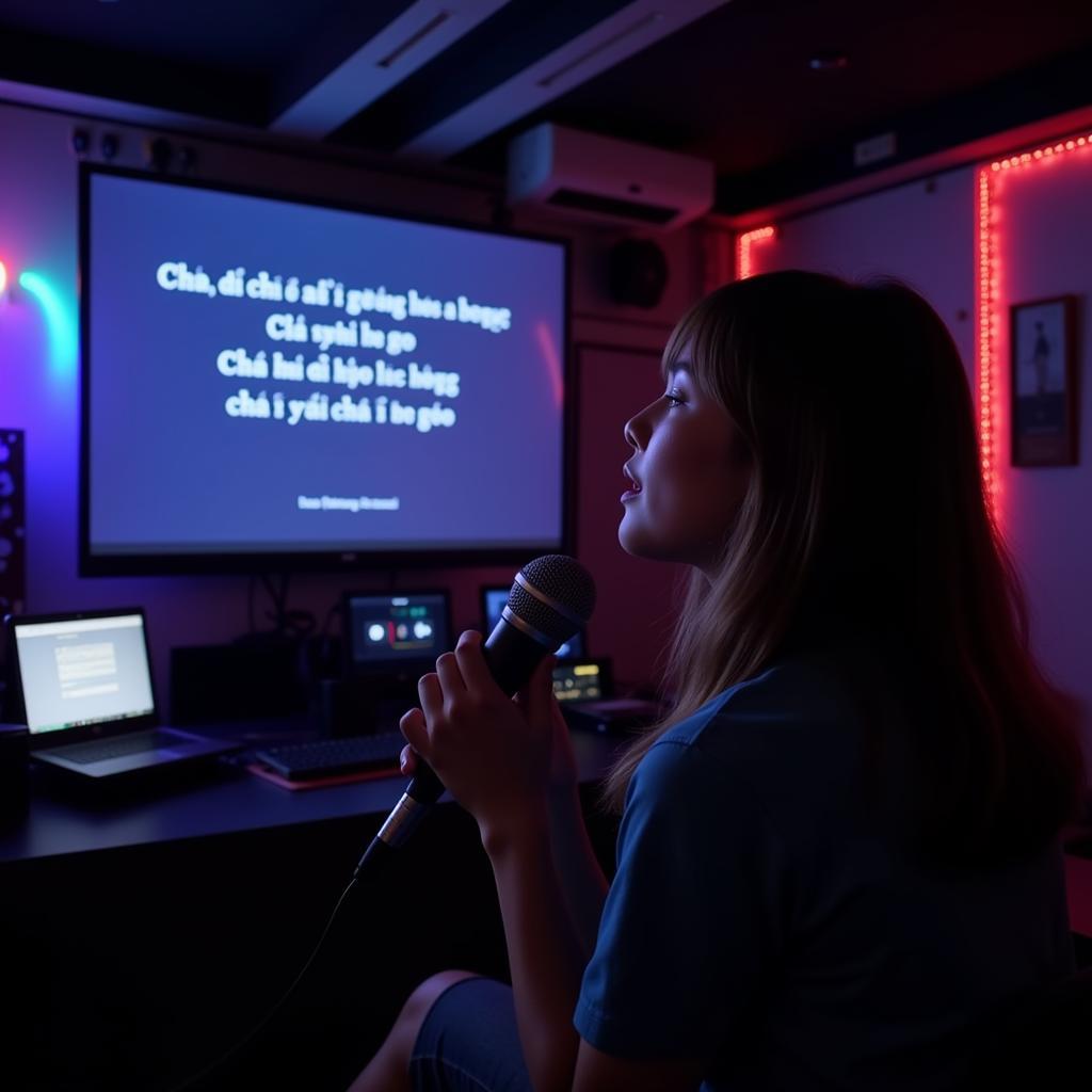 Luyện tập hát karaoke Chú Cuội chơi trăng