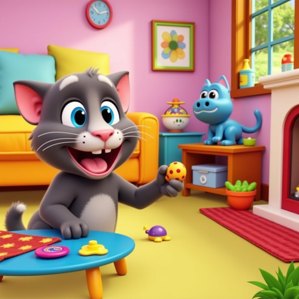 Trò chơi My Talking Tom 2: Chú mèo Tom vui đùa trong căn nhà đầy màu sắc