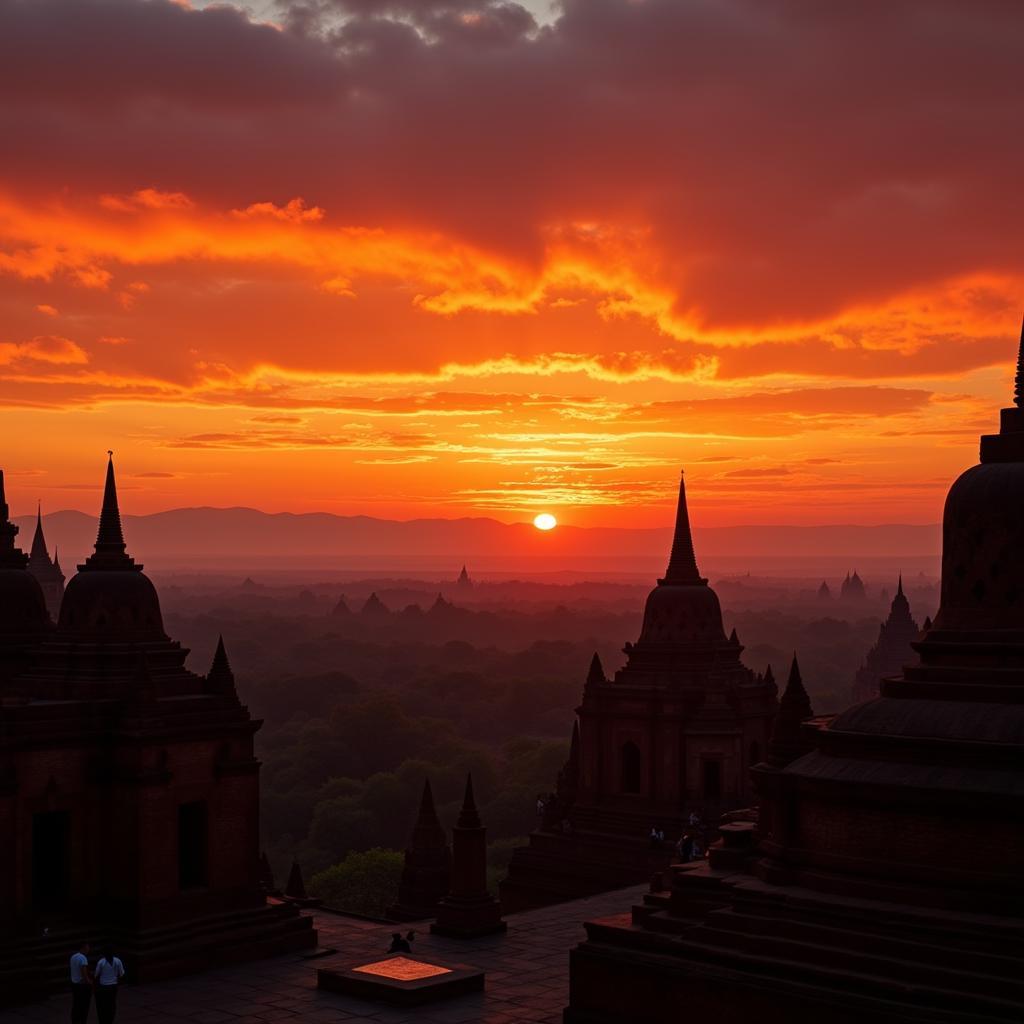 Ngắm hoàng hôn tuyệt đẹp trên đồi Bagan