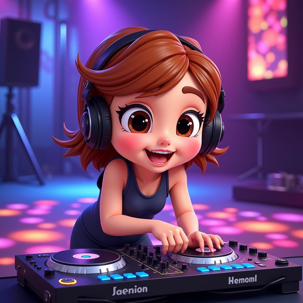 Hình ảnh nhân vật hoạt hình DJ đáng yêu