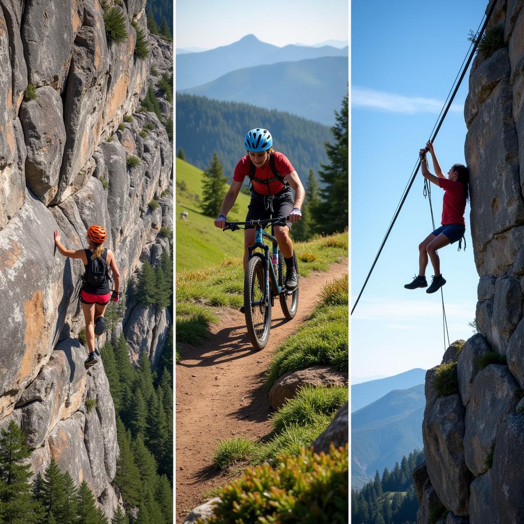 Thử thách bản thân với rock climbing, mountain biking và ziplining